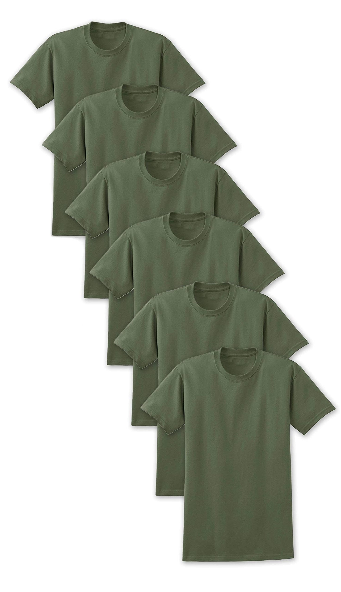 I-Wear Brands - 6 Pack Men's White Classic Crew Neck Short Sleeve Undershirt