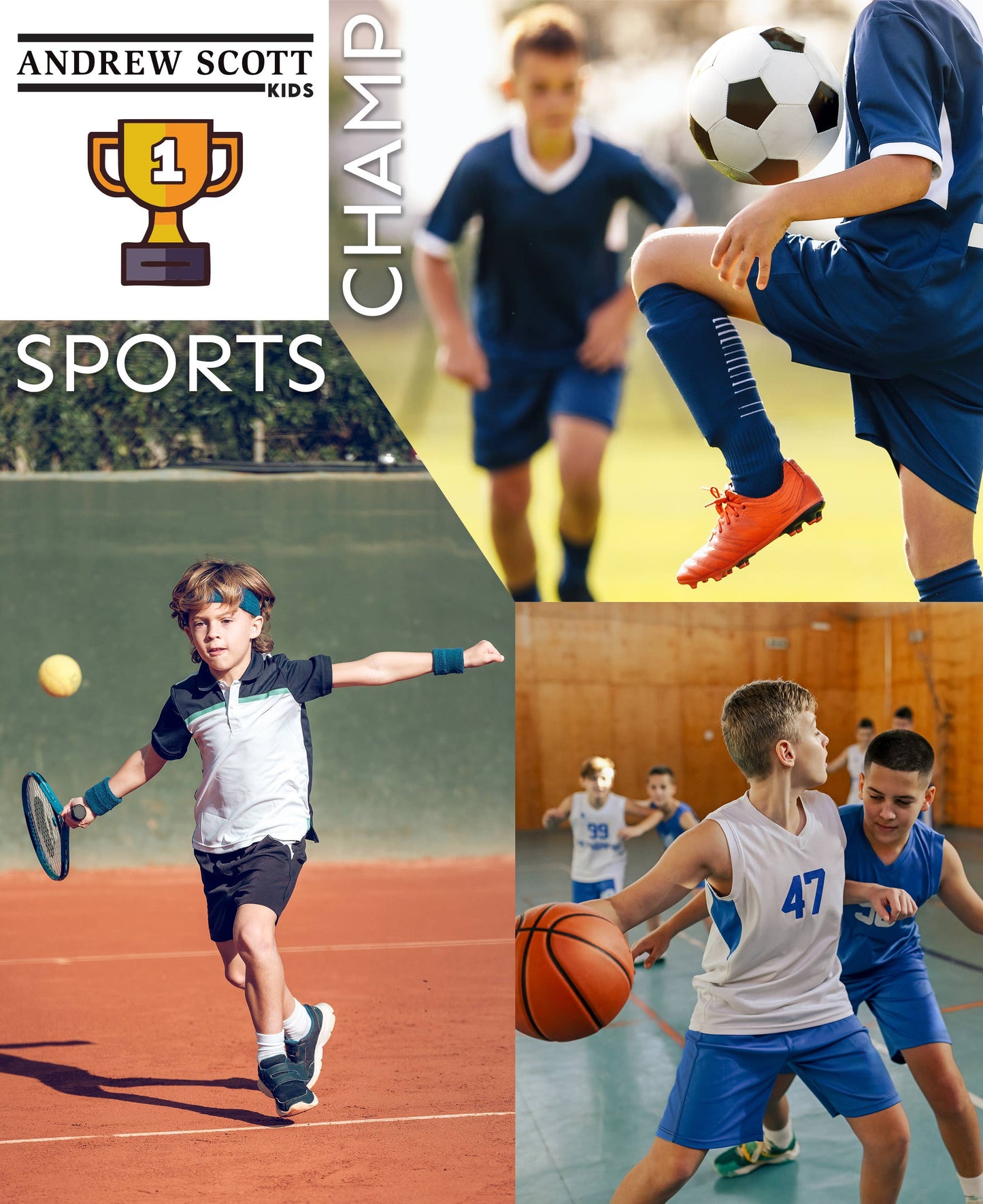 I-Wear Brands - 5 Pack Boy's Dry Fit Athletic Performance Shorts