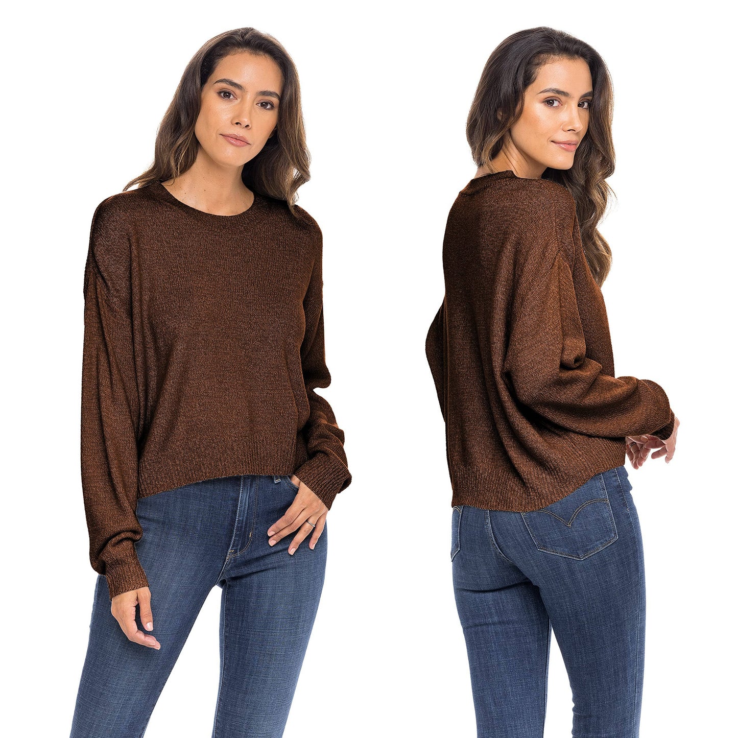 I-Wear Brands - Women's Midweight Knit Crewneck Pull Over Sweater