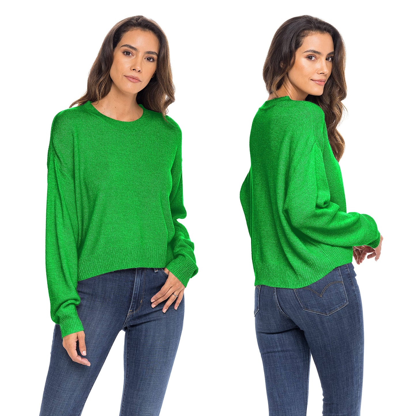I-Wear Brands - Women's Midweight Knit Crewneck Pull Over Sweater