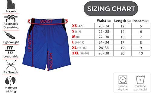 I-Wear Brands - 5 Pack Boy's Dry Fit Athletic Performance Shorts