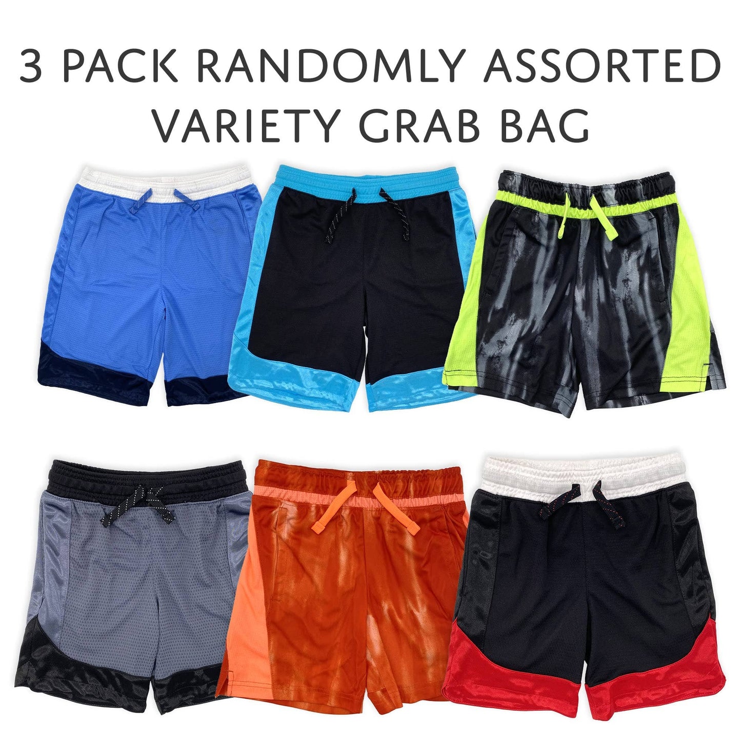 I-Wear Brands - 5 Pack Boy's Dry Fit Athletic Performance Shorts