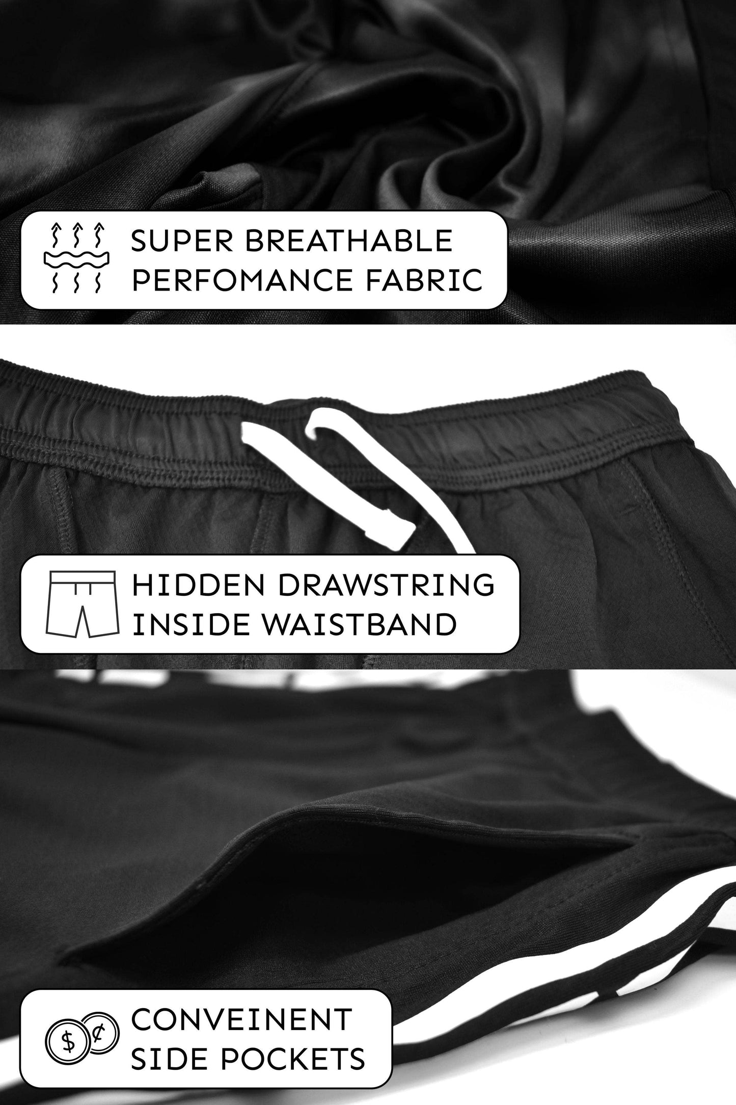 I-Wear Brands - 5 Pack Boy's Dry Fit Athletic Performance Shorts