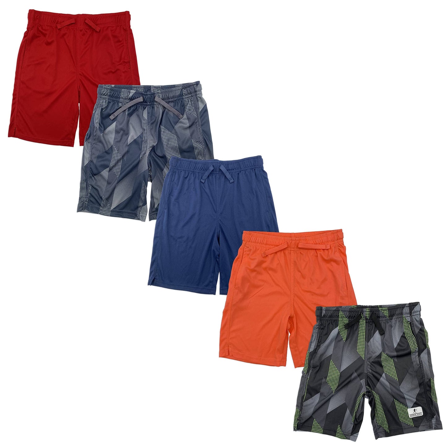 I-Wear Brands - 5 Pack Boy's Dry Fit Athletic Performance Shorts